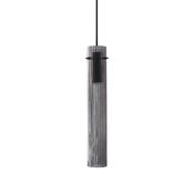 Ideal Lux 353883 Flam - Black LED Pendant with Ribbed Glass image