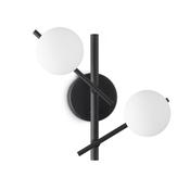 Atlas - Black 2 Light Wall Lamp with Opal Glasses image