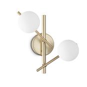 Atlas - Gold 2 Light Wall Lamp with Opal Glasses image