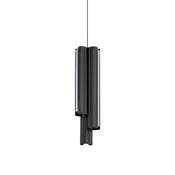Ideal Lux 366487 Dorica - Ribbed Black 3 Light LED Pendant image