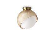 Bloom - Brass Ceiling Lamp with White &amp; Amber Glass ∅ 22 cm image
