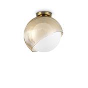 Bloom - Brass Ceiling Lamp with White &amp; Amber Glass ∅ 30 cm image