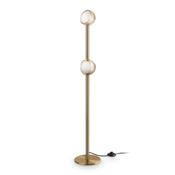 Bloom - Brass LED Floor Lamp with White &amp; Amber Glass image