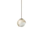 Bloom - Brass Pendant with White &amp; Amber Glass ∅ 17 cm image