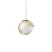 Bloom - Brass Pendant with White &amp; Amber Glass ∅ 22 cm image
