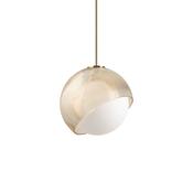 Bloom - Brass Pendant with White &amp; Amber Glass ∅ 30 cm image