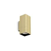 Ideal Lux 370293 Look Square - Brass Up &amp; Down Wall Lamp 15 cm image