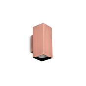 Ideal Lux 370354 Look Square - Copper Up &amp; Down Wall Lamp 15 cm image