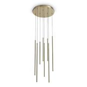 Ideal Lux 371184 Look - Satin Brass 8 Light LED Cluster Pendant image