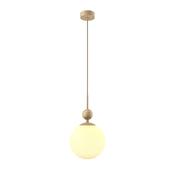 Tavo - Beige Pendant with White Ribbed Glass image