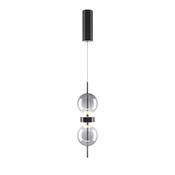 Double Moon - Black LED Pendant with Smoked Glass image