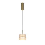 Scala - Bronze LED Pendant with Ribbed Amber Glass image