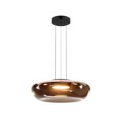 Bassa - Black LED Pendant with Brown Glass image