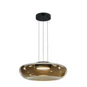 Bassa - Black LED Pendant with Olive Green Glass image