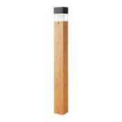 Maytoni O143FL-L8TK Quadra - Black &amp; Wooden LED Bollard