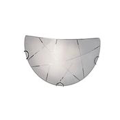 Sandrina - Chrome Wall Lamp with White Glass with Clear Design image