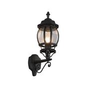 Elvo - Traditional Black Uplighter Wall Lamp with Clear Glass image