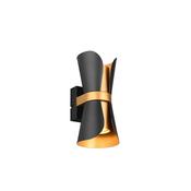 Trio 218600280 Coat - Black &amp; Gold 2 Light Wall Lamp