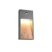 Trio 246969135 Salmon - Anthracite PIR Wall Lamp with Wood