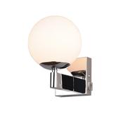 Kula - Chrome Wall Lamp with White Glass Globe IP44 image