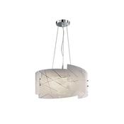 Sandrina - Chrome 3 Light Pendant with White Glass with Clear Design image