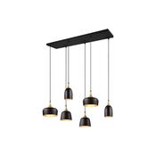 Chiraz - Black 6 Light over Island Fitting with Brass Details image
