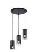 Robin - Matt Black 3 Light Cluster Pendant with Smoked Glass image