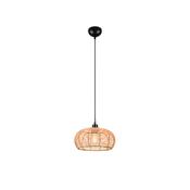 Trio 312200136 Inga - Black Pendant with Natural Rattan Ø 29