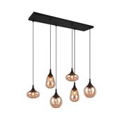 Trio 317000613 Lumina - Matt Black 6 Light over Island Fitting image