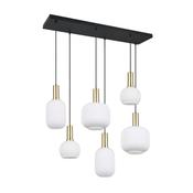 Trio 319800608 Diva - Black &amp; Matt Brass 6 Light Fitting