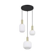 Trio 319830308 Diva - Black &amp; Matt Brass 3 Light Cluster image