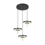 Trio 340230380 Keaton - Black &amp; Gold 3 Light CCT Cluster