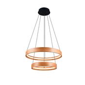 Lynwood - Black 2 Light LED Pendant with Wooden Shade image