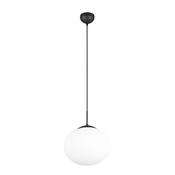 Trio 363100132 Fomento - Matt Black Pendant with White Glass