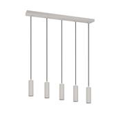 Trio 367700576 Soka - Warm Grey Ribbed 5 Light over Island