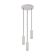 Trio 367730376 Soka - Warm Grey Ribbed 3 Light Cluster Pendant