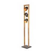 Trio 401900367 Bell - Antique Nickel &amp; Wood 3 Light Floor Lamp