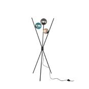 Lance - Black 3 Light Tripod Floor Lamp with Multicolour Glasses image