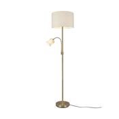 Hotel - Brass Mother &amp; Child Floor Lamp with Cream Shade image