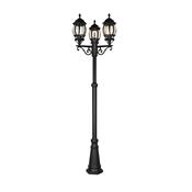 Elvo - Traditional Black 3 Light Post with Clear Glass image