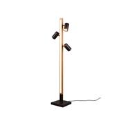 Trio 412510432 Marley - Wooden &amp; Matt Black 4 Light Floor Lamp image