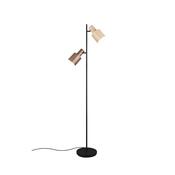Agudo - Black Floor Lamp with Beige &amp; Coffee Shades image