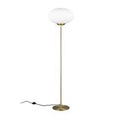 Trio 463100108 Fomento - Matt Brass Floor Lamp with White Glass