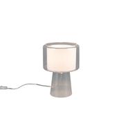 Rocka - Transparent Glass Table Lamp with White Fabric Shade image