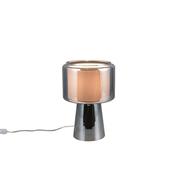 Rocka - Chrome Glass Table Lamp with White Fabric Shade image