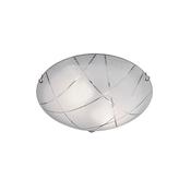 Sandrina - Chrome 2 Light Flush with White Glass with Clear Design image