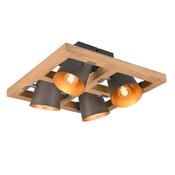Bell - Antique Nickel &amp; Wood 4 Spotlights image