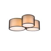 Burton - White &amp; Transparent Black 3 Light Flush image
