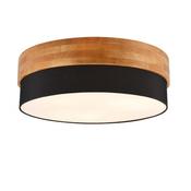 Trio 611500302 Seasons - Wooden Semi Flush with Black Shade