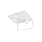 Arola - White 2 Light CCT Semi Flush with White Glass image